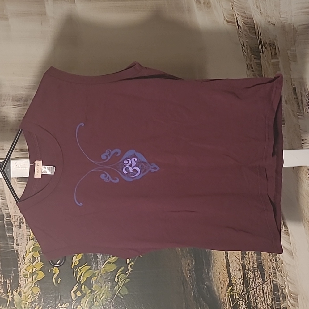 Satori Womens Large purple abstract sleeveless summer tshirt top
